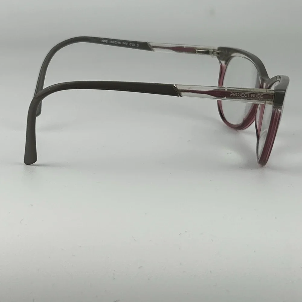 Project Nude Women's Eyeglasses Frame Brown & Red Plastic Full Rim‎ 52-16-140 mm